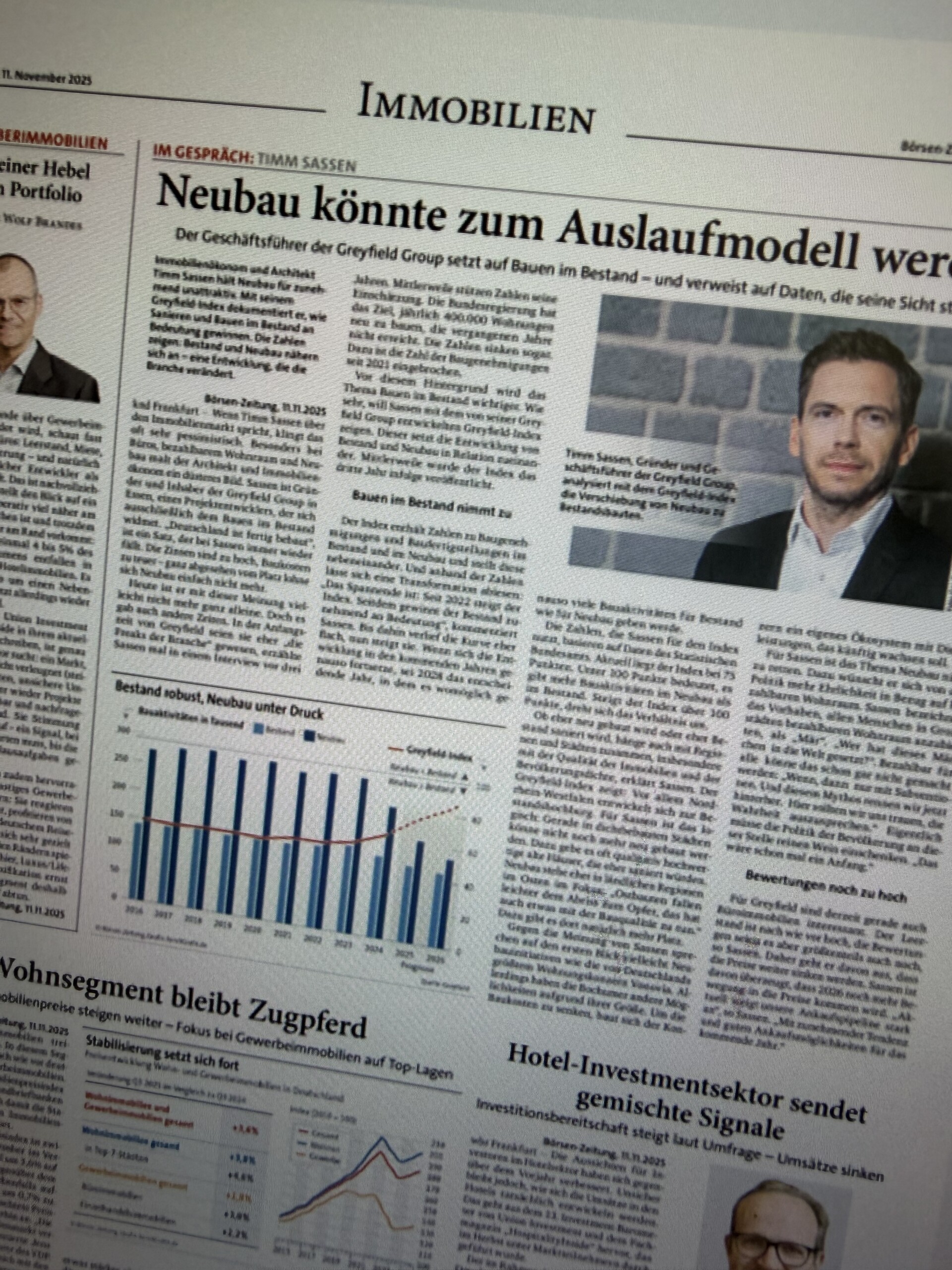 Börsen-Zeitung über Neubau und Bestand